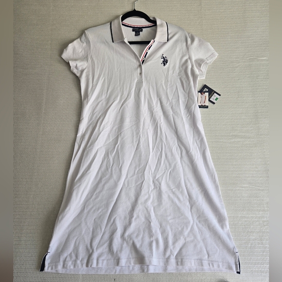 U.S. Polo Assn. Dresses & Skirts - US Polo Association White Cotton Casual Dress  Collared Pullover